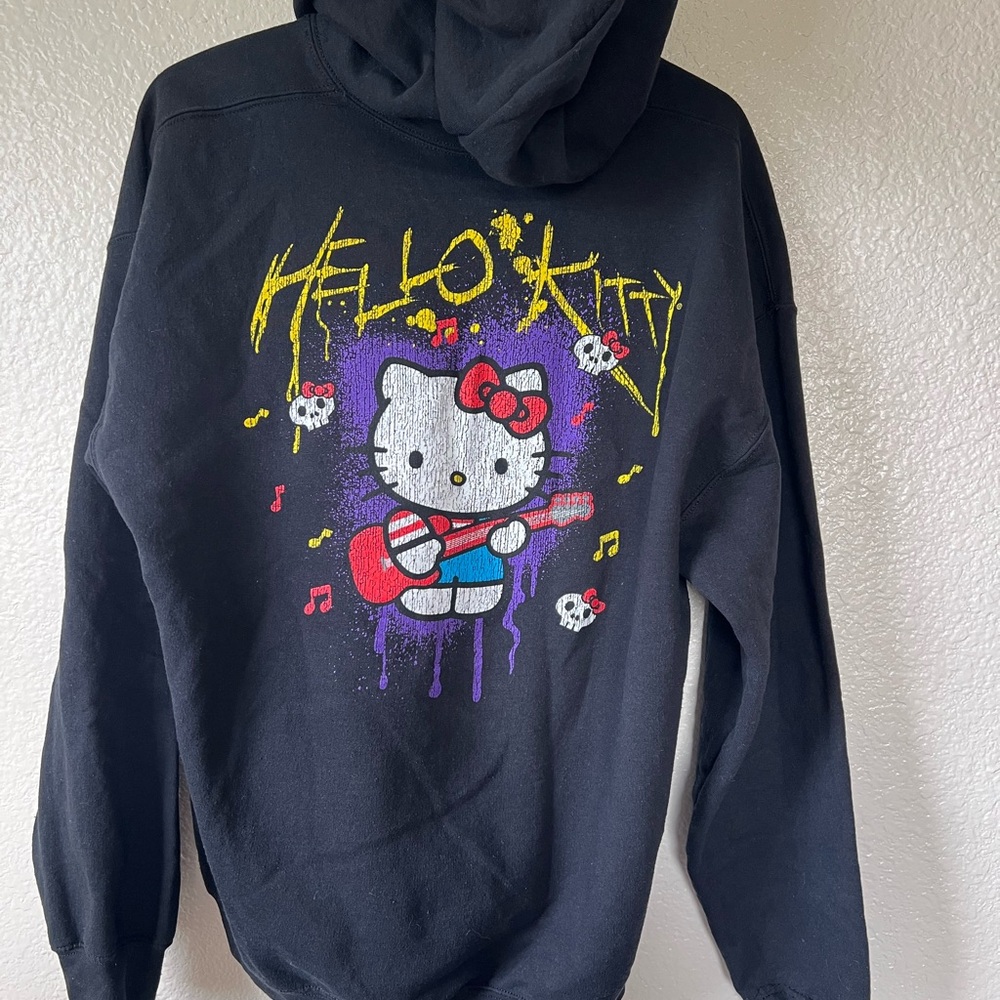 Hello Kitty Black Hoodie with Graphic Print